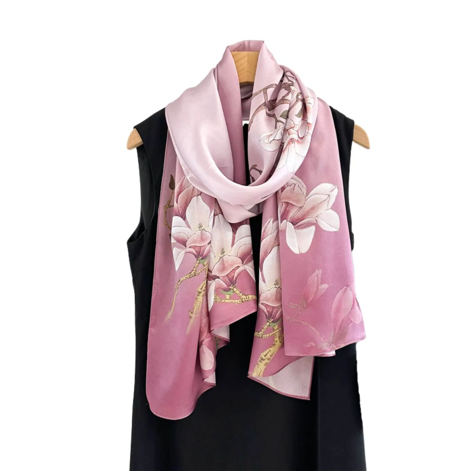 Magnolia Serenity Pure Mulberry Silk Extra Large Long Scarf