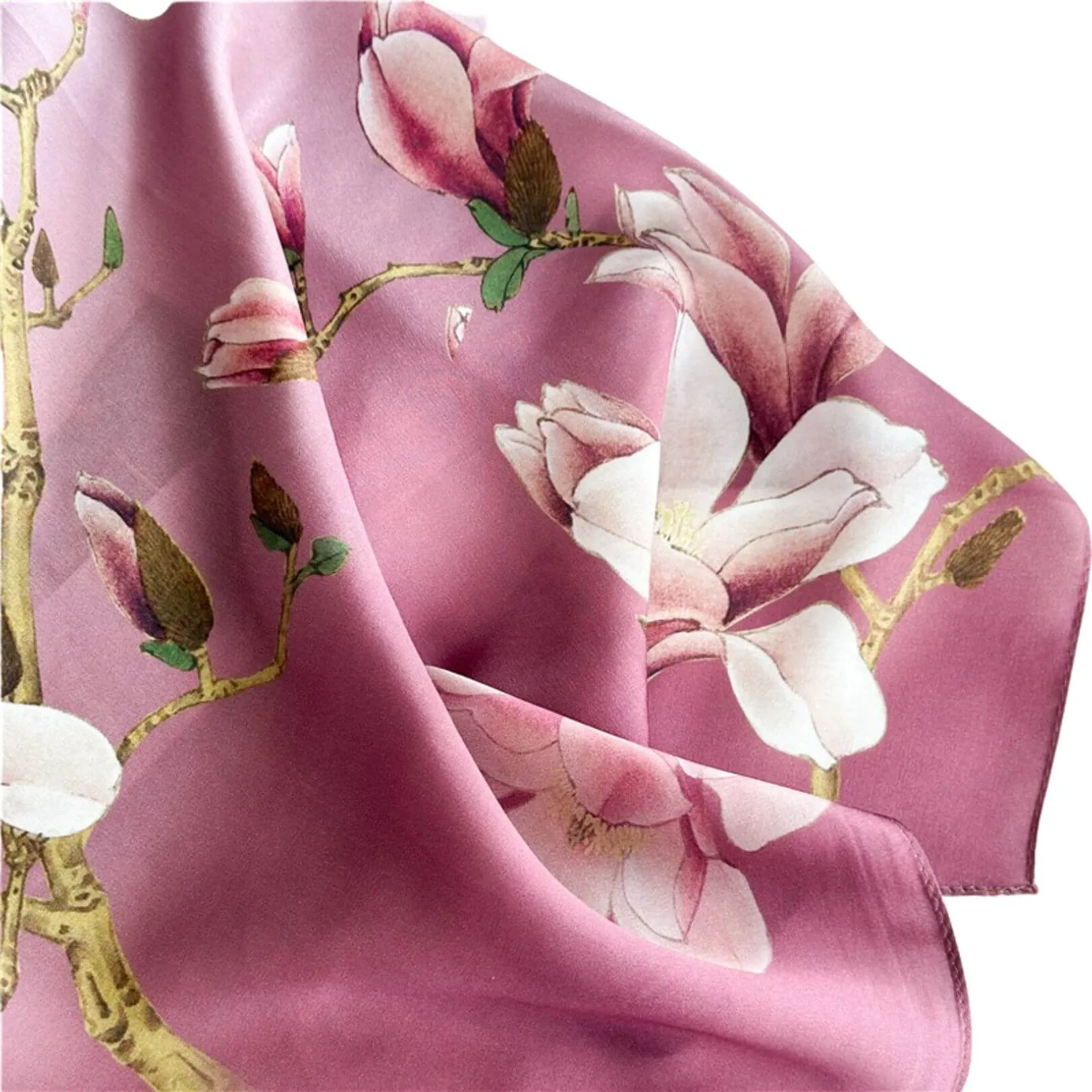 Magnolia Serenity Pure Mulberry Silk Extra Large Long Scarf