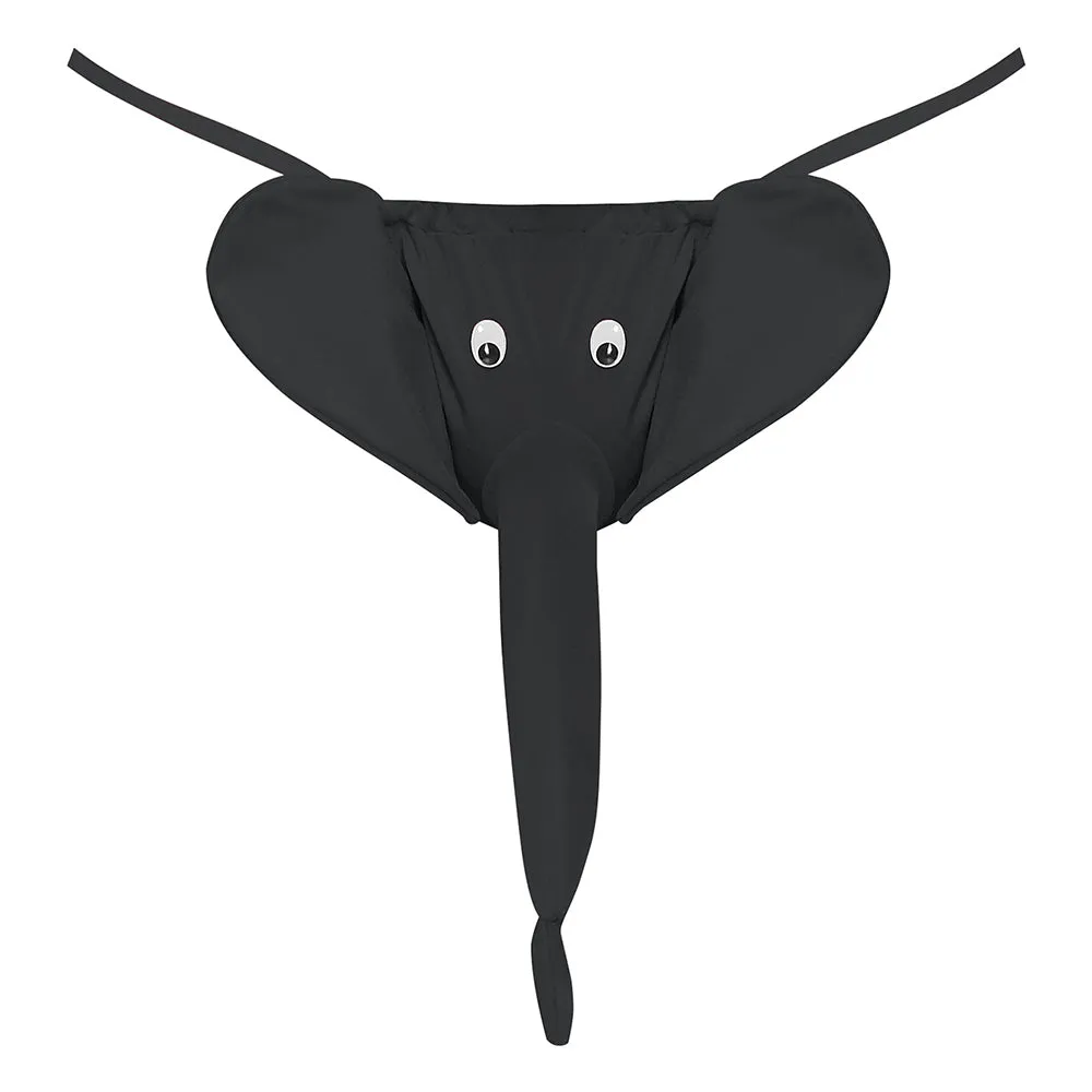 Male Power Squeaker Elephant G-String Black O/S