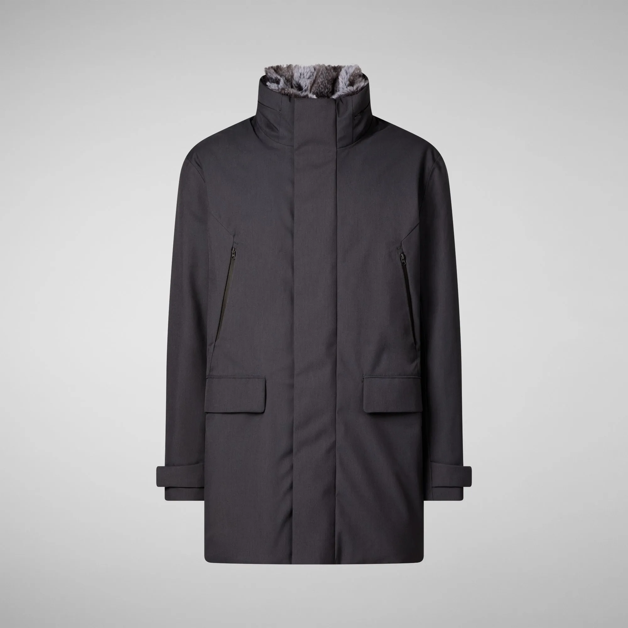 Man's coat Ambrose in charcoal grey melange