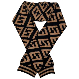 Men's Ff Monogram Scarf Brown