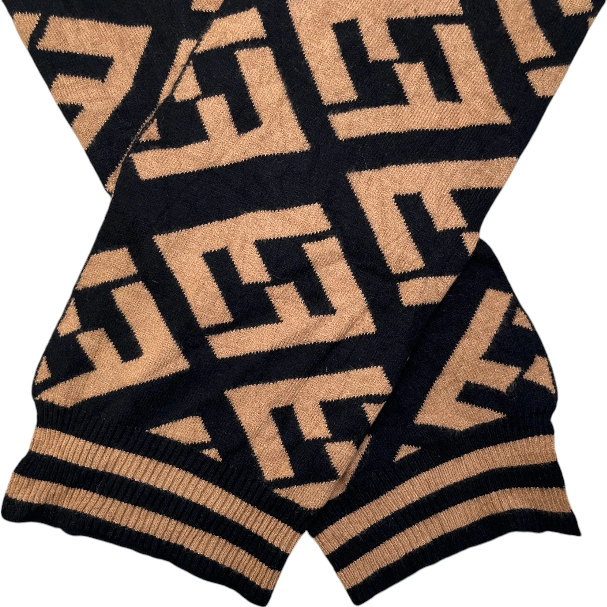 Men's Ff Monogram Scarf Brown