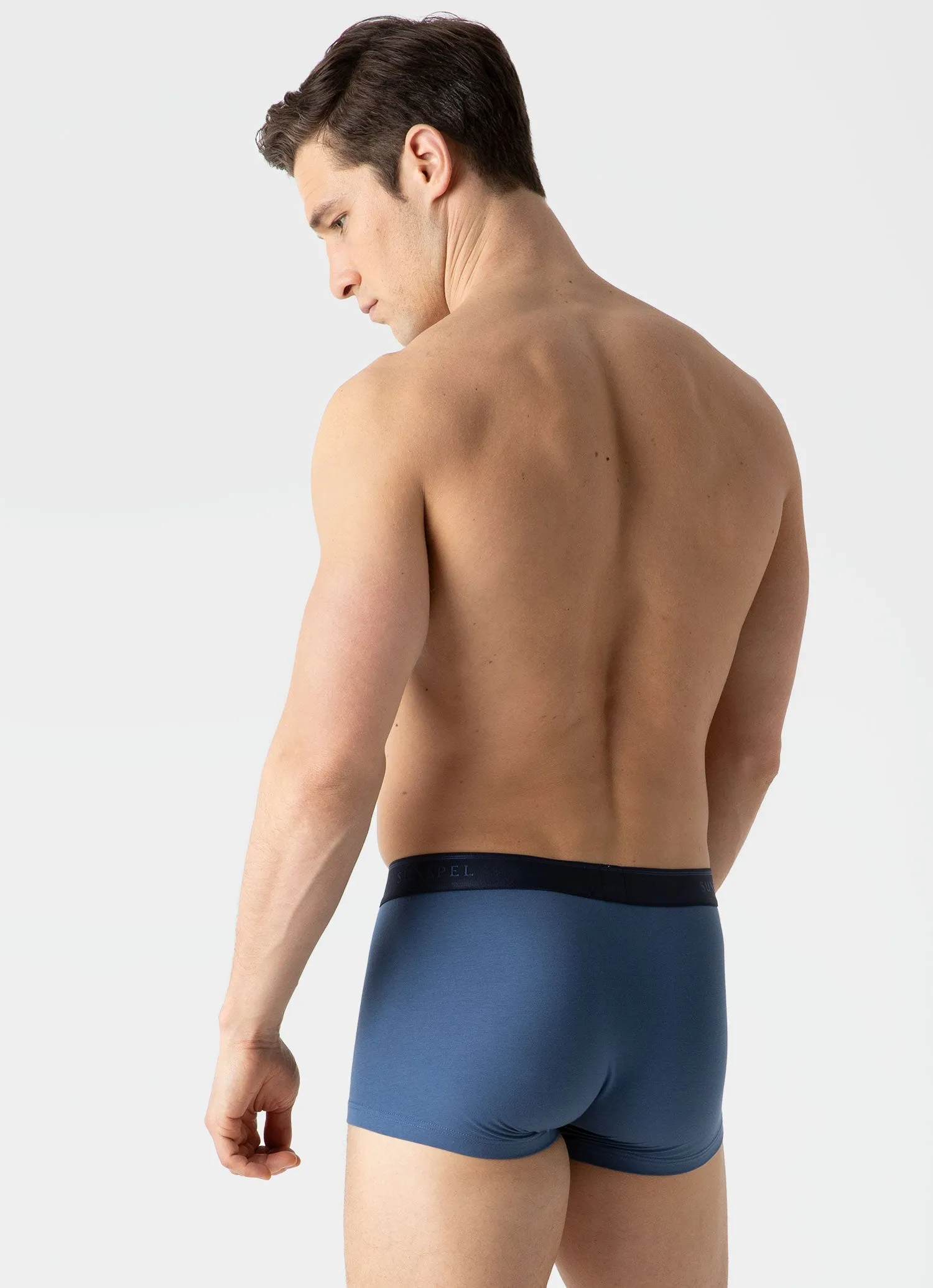 Men's Stretch Cotton Trunks in Atlantic Blue