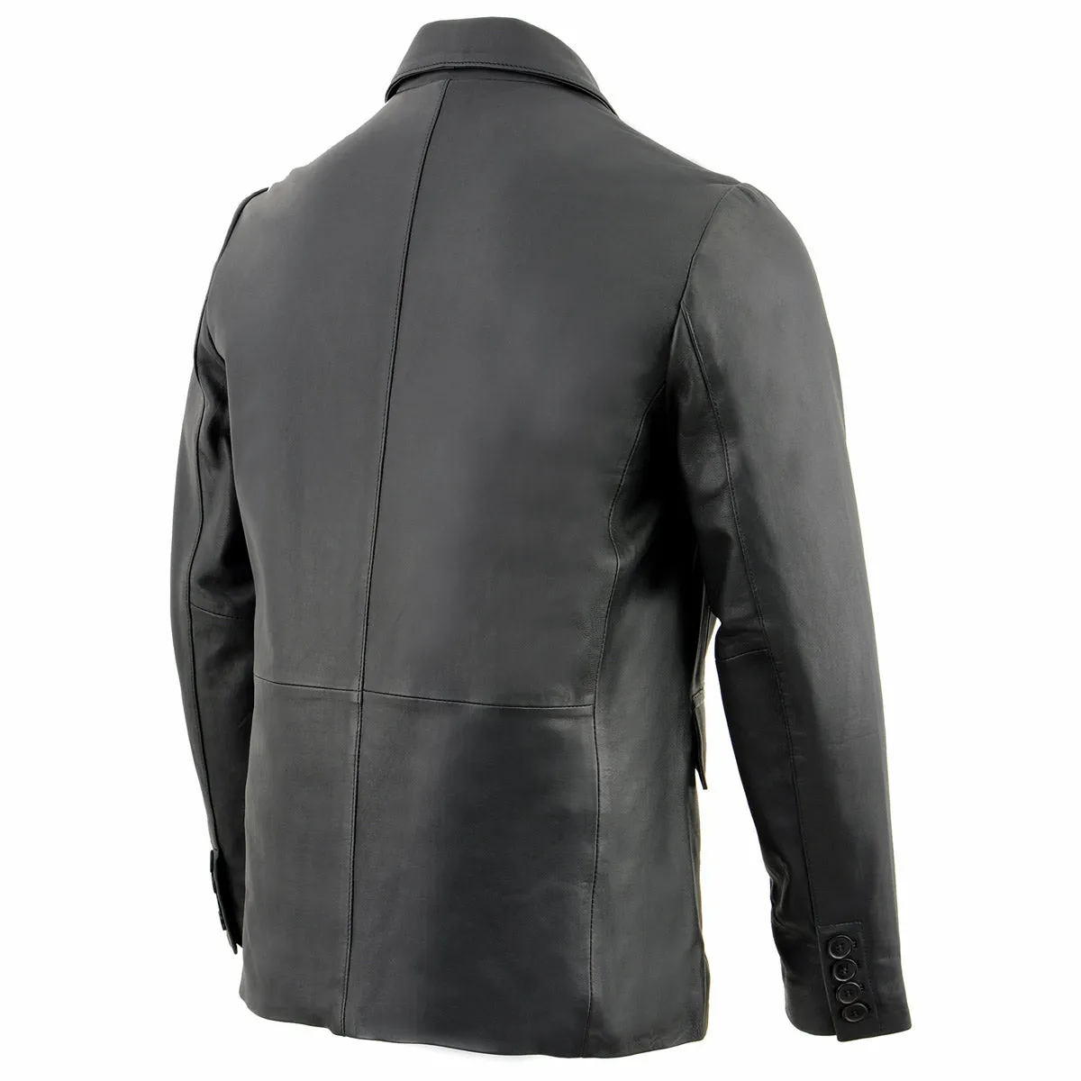 Milwaukee Leather SFM1880 Men's Black 2-Button Closure Car Coat Blazer