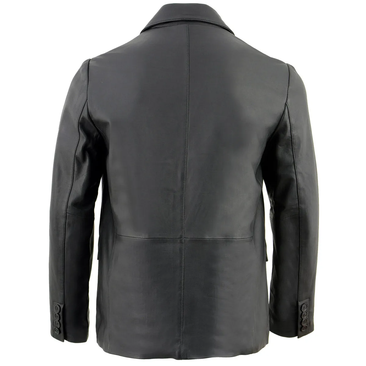 Milwaukee Leather SFM1880 Men's Black 2-Button Closure Car Coat Blazer