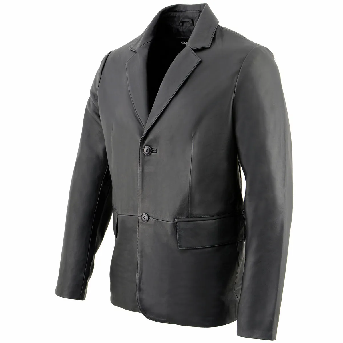 Milwaukee Leather SFM1880 Men's Black 2-Button Closure Car Coat Blazer