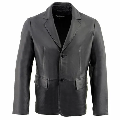 Milwaukee Leather SFM1880 Men's Black 2-Button Closure Car Coat Blazer