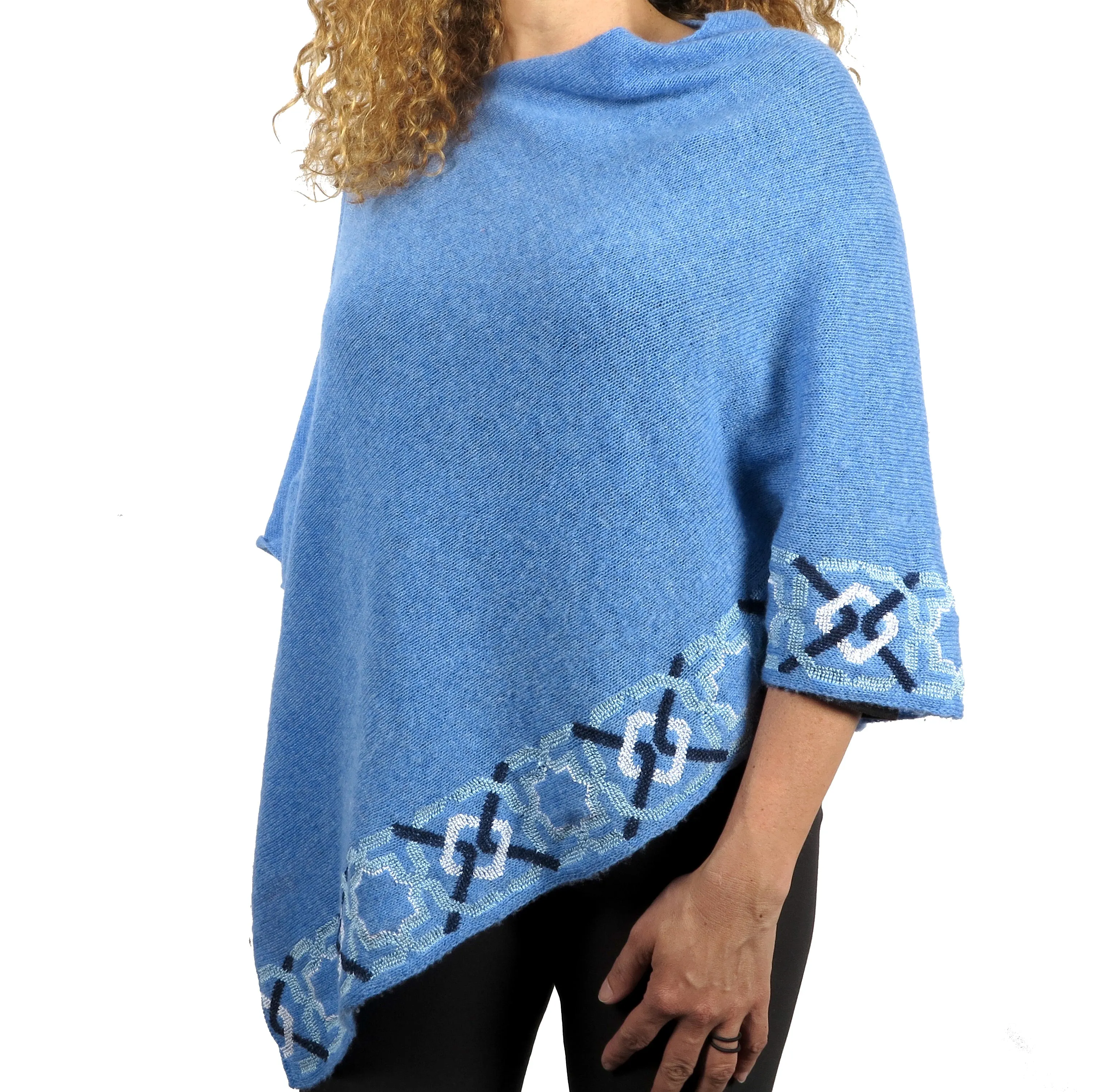 MIXED COLORS CASHMERE PONCHO