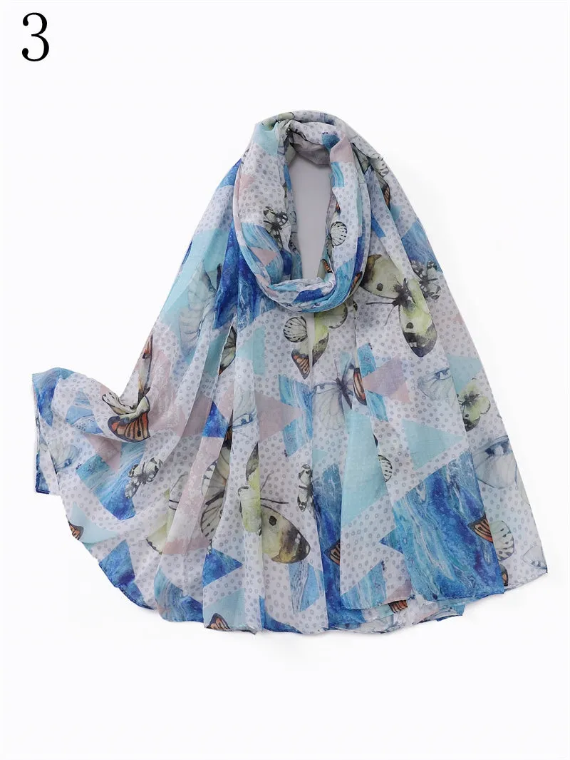 MYP029    Butterfly printed scarf thin floral floral floral