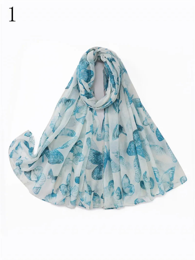 MYP029    Butterfly printed scarf thin floral floral floral