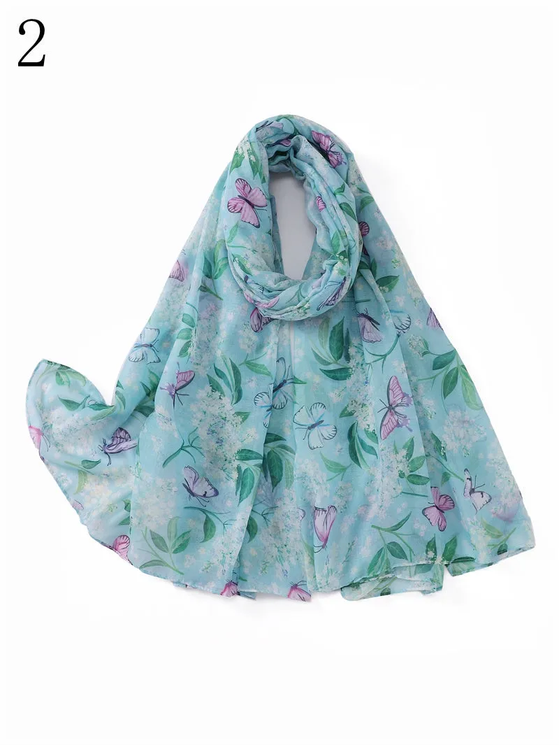 MYP029    Butterfly printed scarf thin floral floral floral