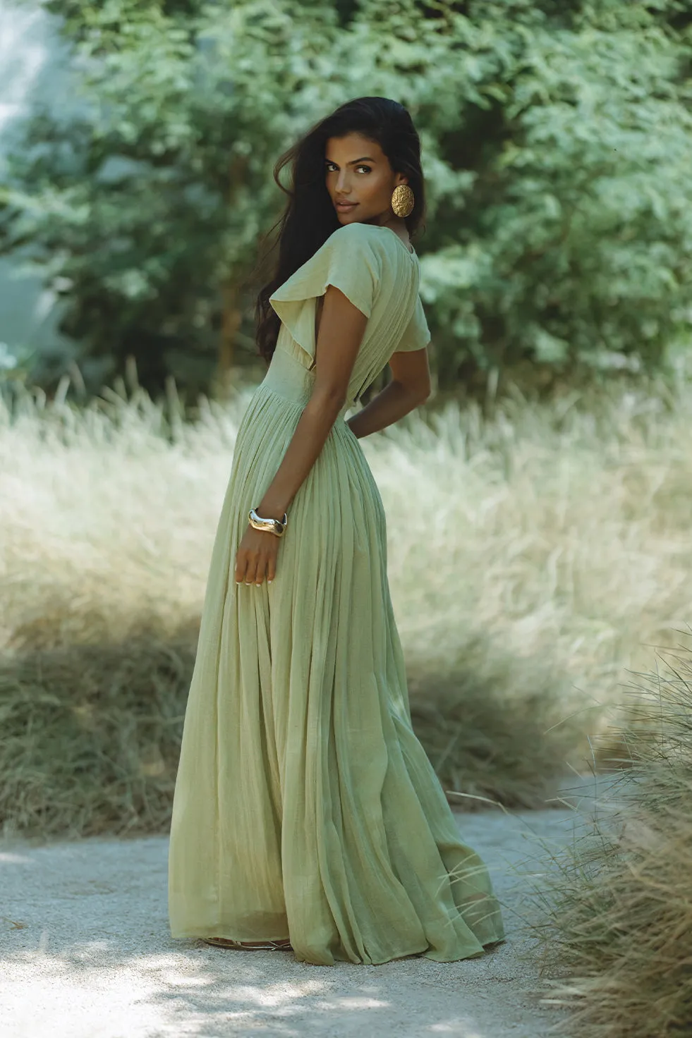 NATASSIA MAXI DRESS - SAGE