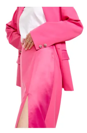 NEVERFULLY DRESSED Pink Maxi Split Skirt