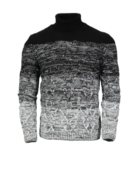 New York Black and White Men's Turtleneck Sweaters Slim-Fit