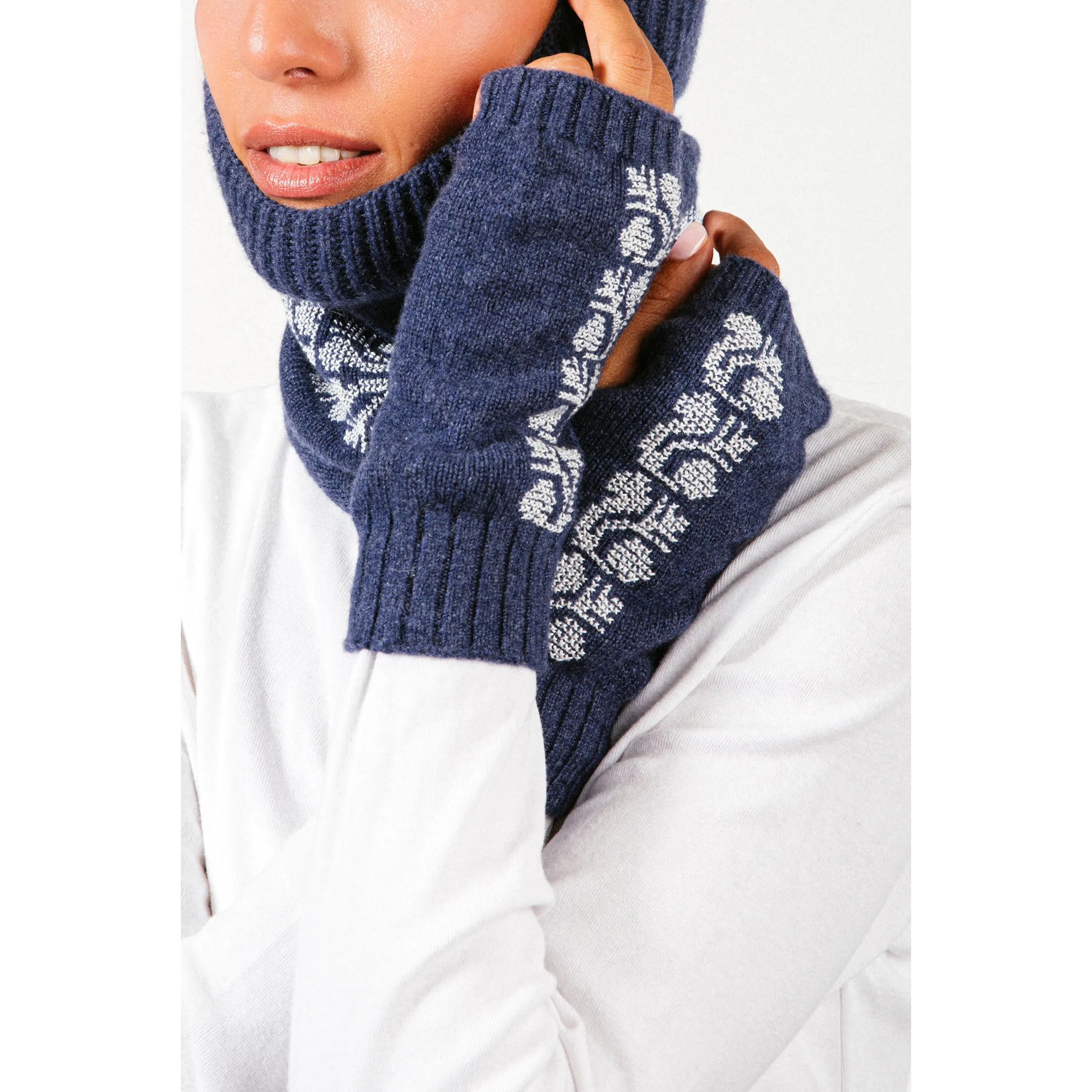 NOTTE BLUE CASHMERE BALACLAVA/BEANIE