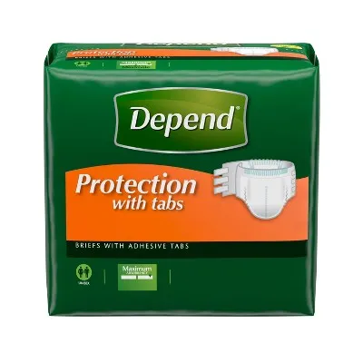 Open Box - Depend Unisex Incontinence Protection with Tabs Underwear - Maximum Absorbency - L - 48ct