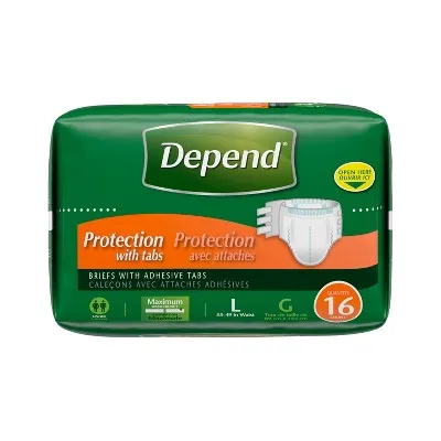 Open Box - Depend Unisex Incontinence Protection with Tabs Underwear - Maximum Absorbency - L - 48ct