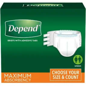 Open Box - Depend Unisex Incontinence Protection with Tabs Underwear - Maximum Absorbency - L - 48ct