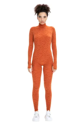 Orange Turtleneck Long Sleeve Full ECO Bodysuit