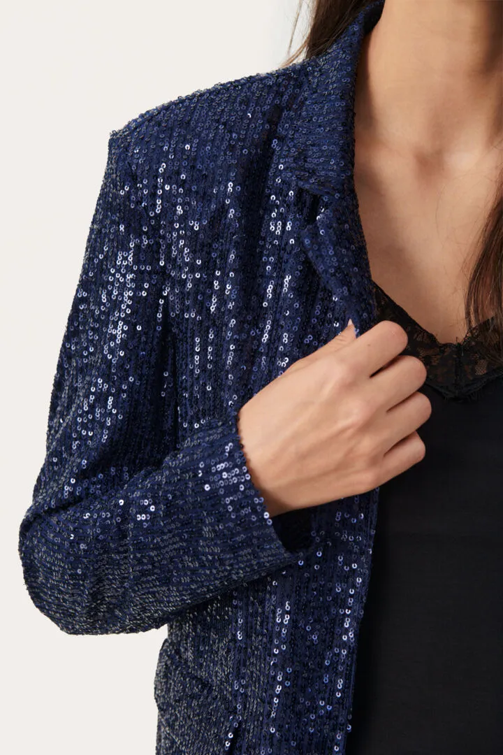 Part Two Darina Blazer in Midnight Sail Sequin