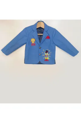 Personalised blue circus theme embroidered coat