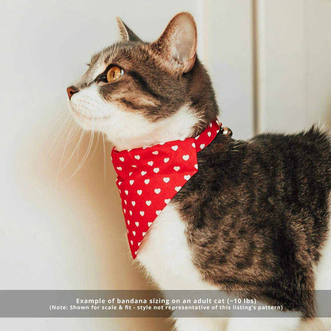 Pet Bandana - "Hearthside" - Classic Red Tartan Plaid Bandana for Cat   Small Dog / Holiday, Christmas / Slide-on Bandana / Over-the-Collar (One Size)