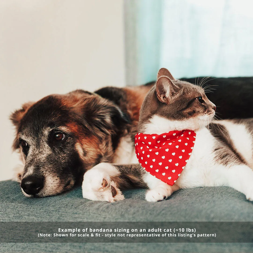 Pet Bandana - "Hearthside" - Classic Red Tartan Plaid Bandana for Cat   Small Dog / Holiday, Christmas / Slide-on Bandana / Over-the-Collar (One Size)