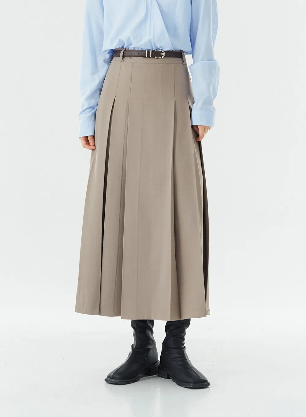 Pintuck Pleated Maxi Skirt OG31