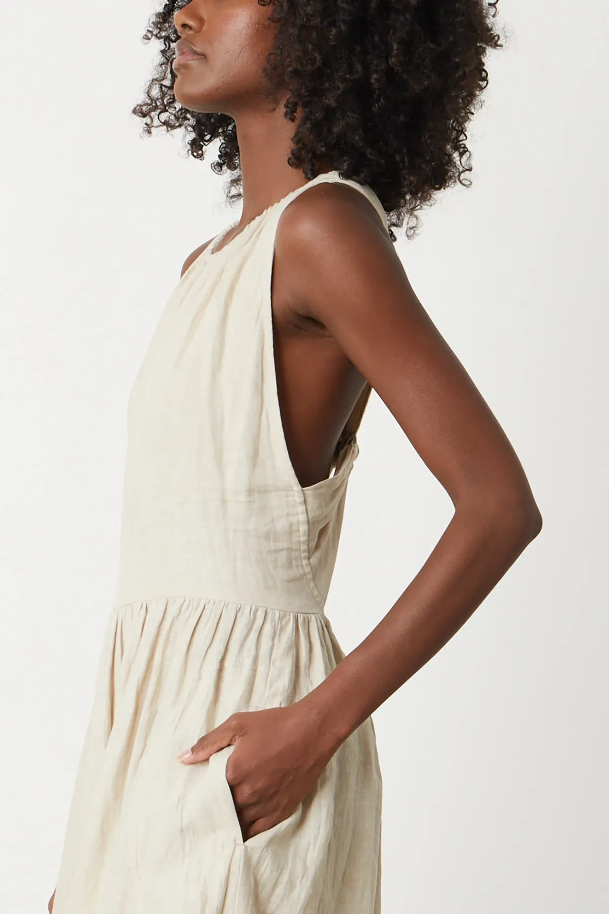 POLLY LINEN CUT OUT DRESS