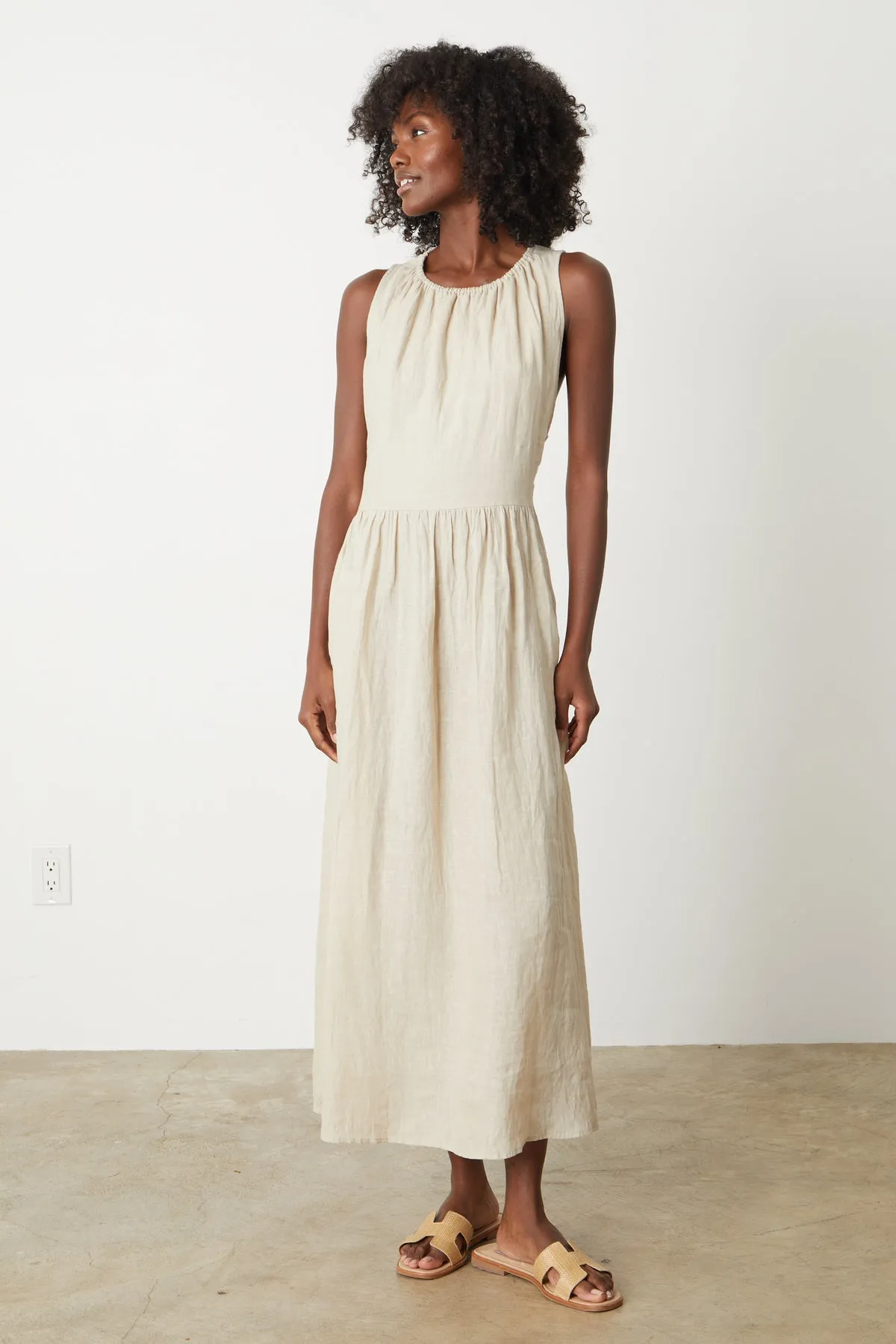 POLLY LINEN CUT OUT DRESS