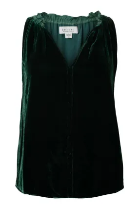 PRIMA Velvet Sleeveless Blouse in Cavern