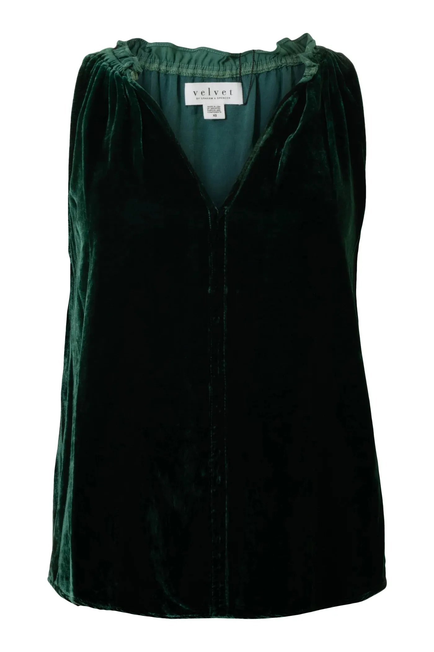 PRIMA Velvet Sleeveless Blouse in Cavern