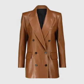 Purchase Best Style Women's Blazer Brown Real Leather Jacket For Women