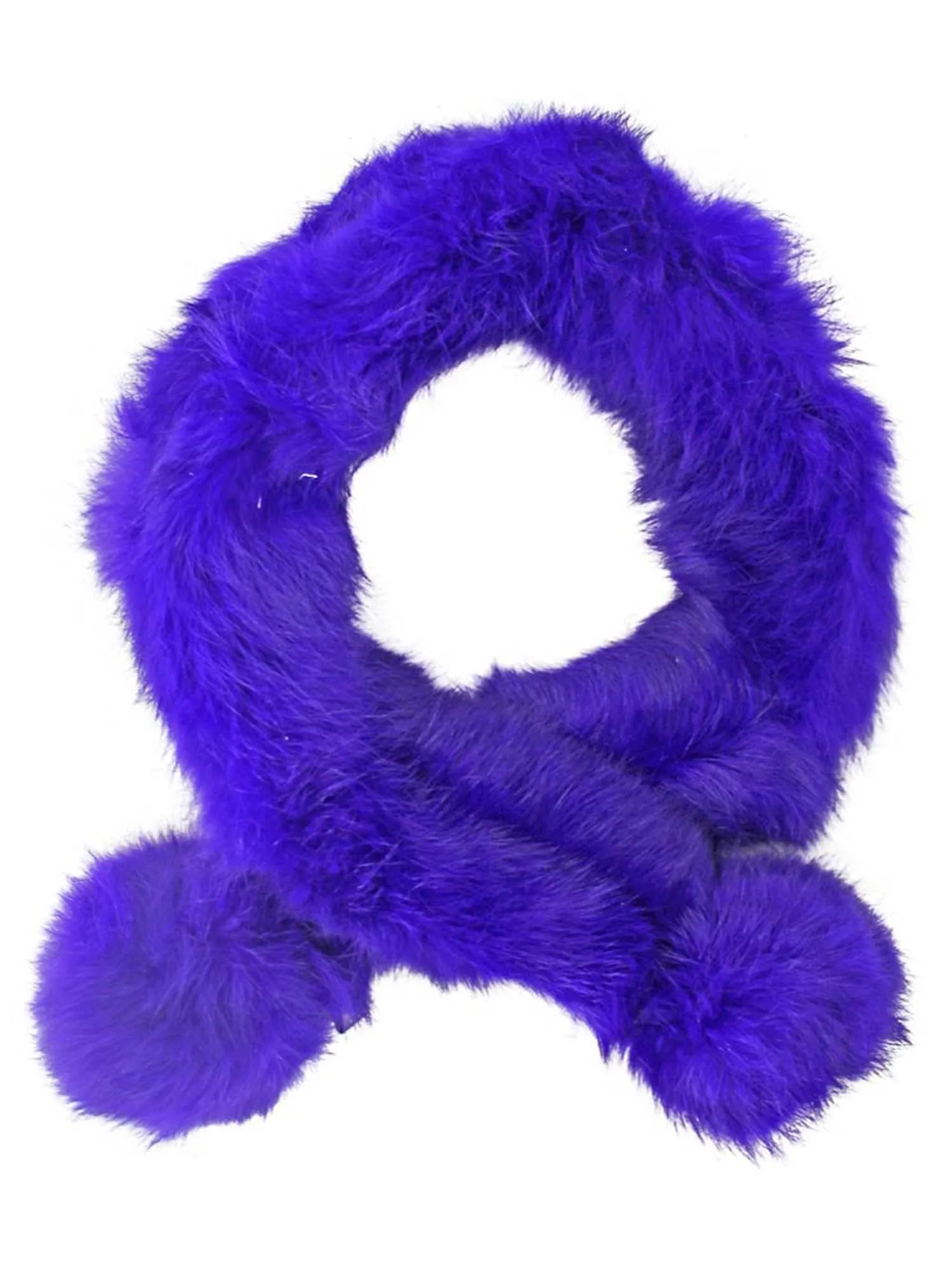 Purple Fur Neck Warmer Scarf