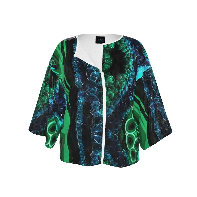 "Malachite" Crushed Velour Kimono Jacket