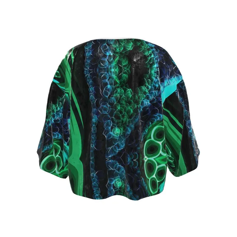 "Malachite" Crushed Velour Kimono Jacket