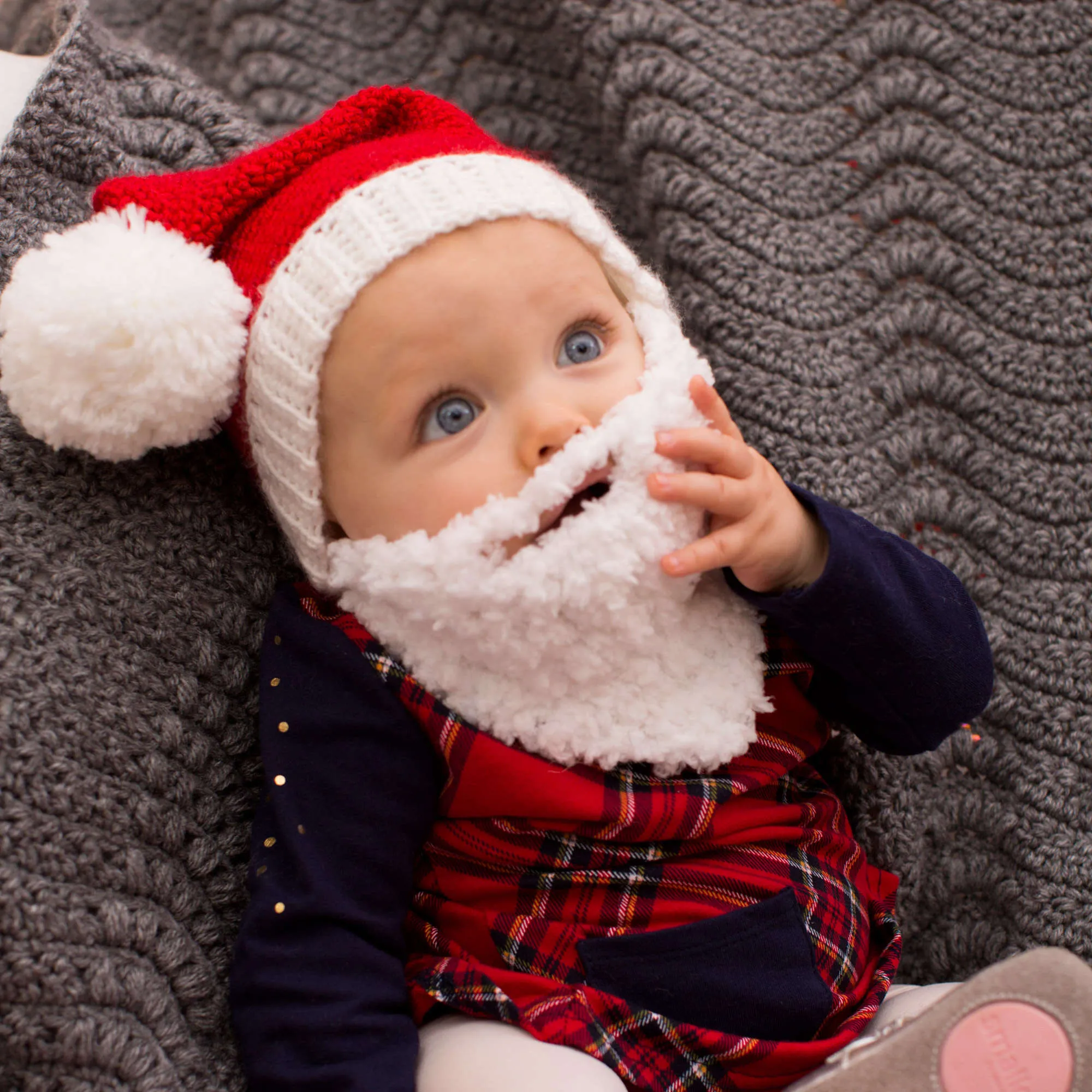 Red Heart Crochet Baby Santa Hat With Beard