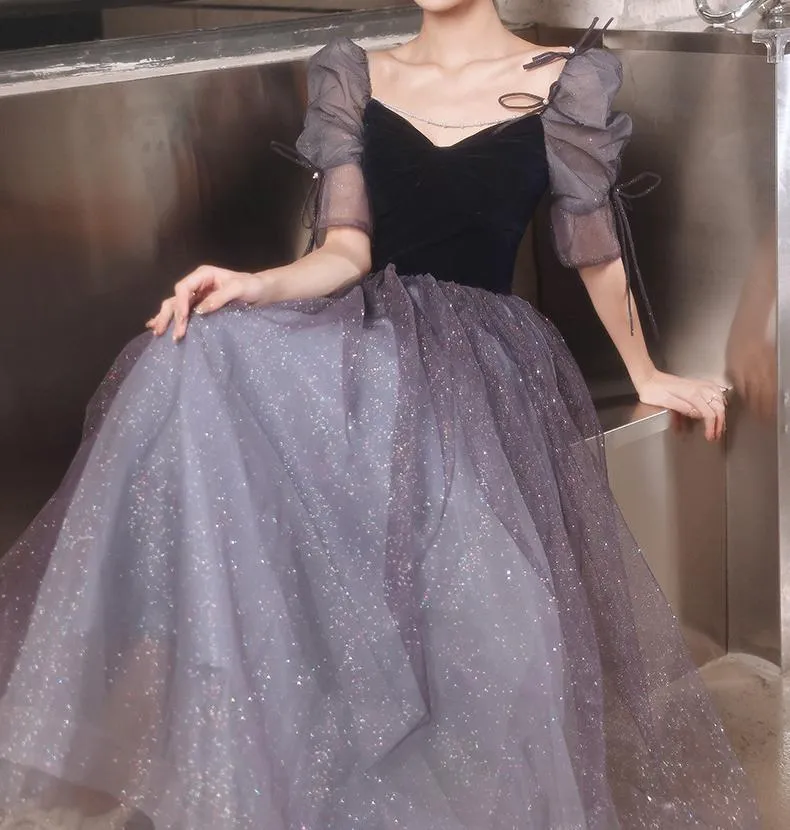 Retro Dreamy Tulle Shimmering Prom Dress Evening Dress