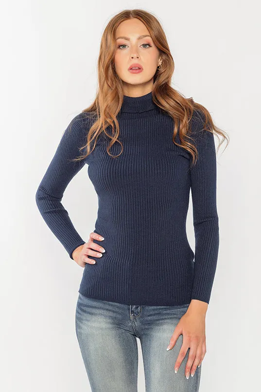 Ribbed Long Sleeve Turtleneck