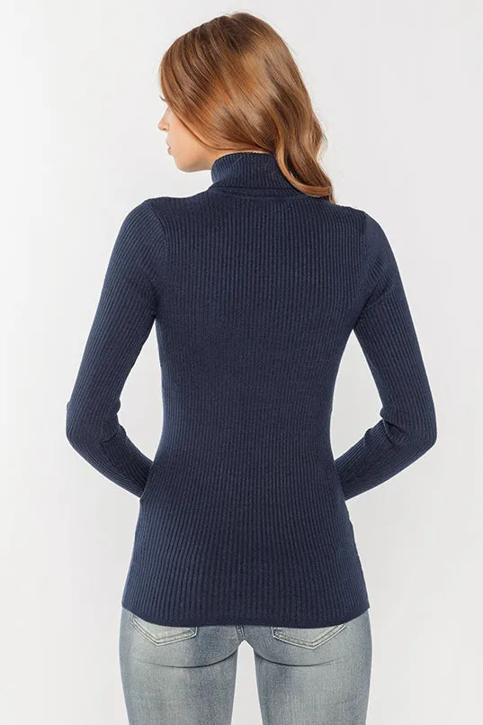 Ribbed Long Sleeve Turtleneck