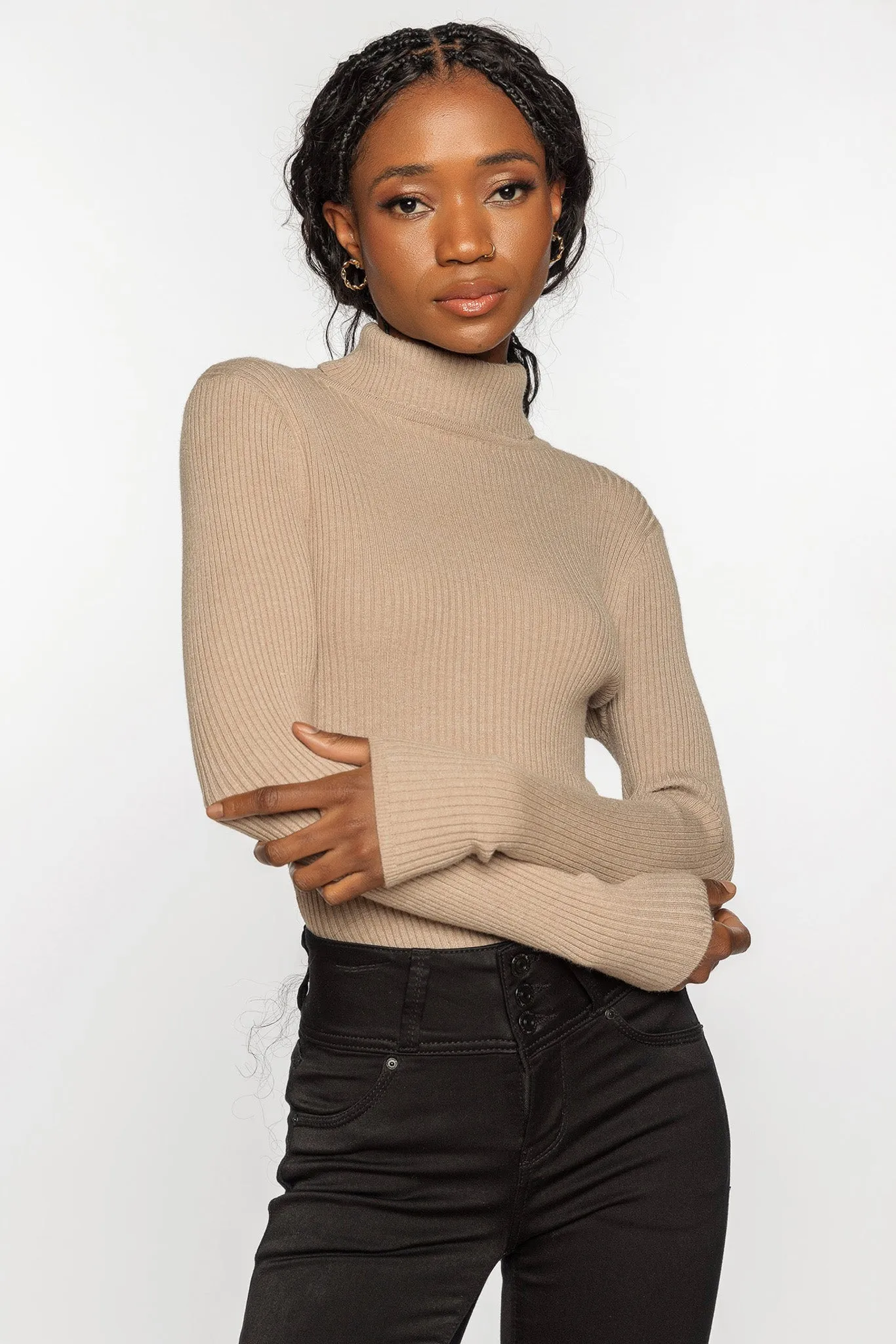 Ribbed Long Sleeve Turtleneck