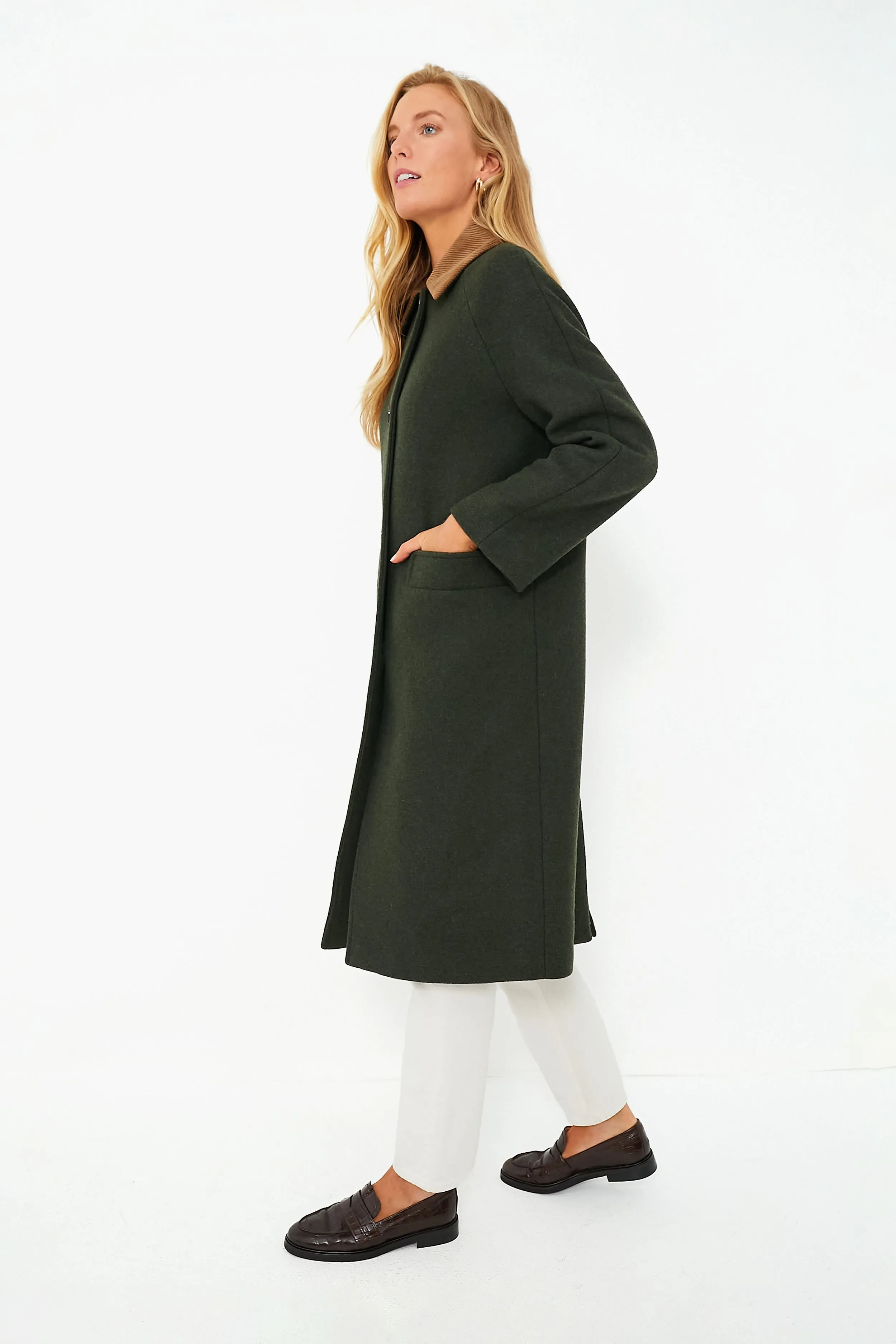 Sage Tartan Loretta Wool Coat