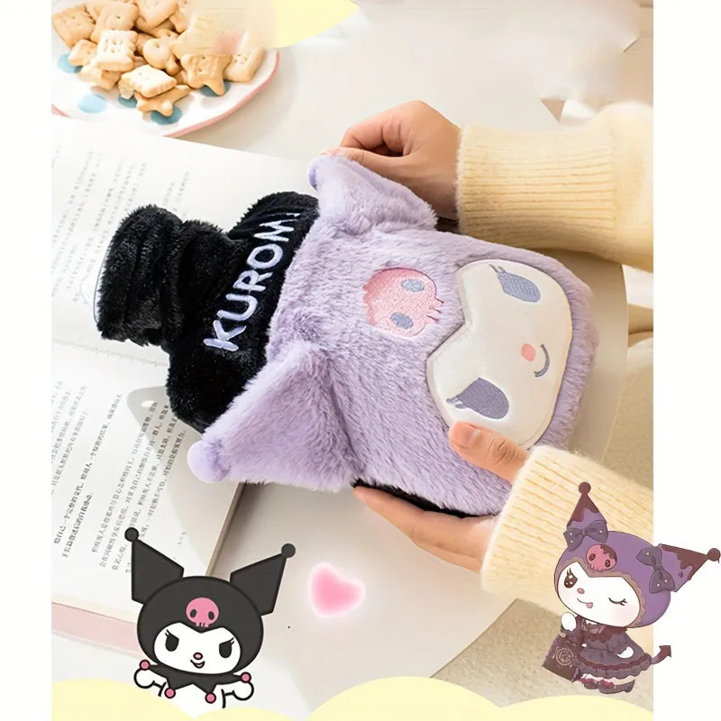 Sanrio Kuromi Hello Kitty Hot Water Bags - Winter Warmers for Tummies - Short Fleece Material - Suitable for Ages 14  - Sanrio Brand