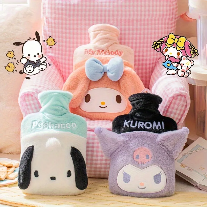 Sanrio Kuromi Hello Kitty Hot Water Bags - Winter Warmers for Tummies - Short Fleece Material - Suitable for Ages 14  - Sanrio Brand