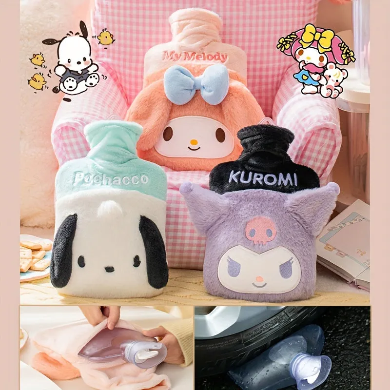 Sanrio Kuromi Hello Kitty Hot Water Bags - Winter Warmers for Tummies - Short Fleece Material - Suitable for Ages 14  - Sanrio Brand