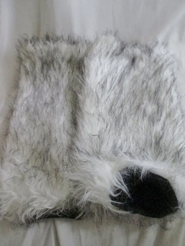 Set FUZZY BEAR MAMMOTH HAT Leg Warmers Play Costume Halloween Disguise Fun Party Plush