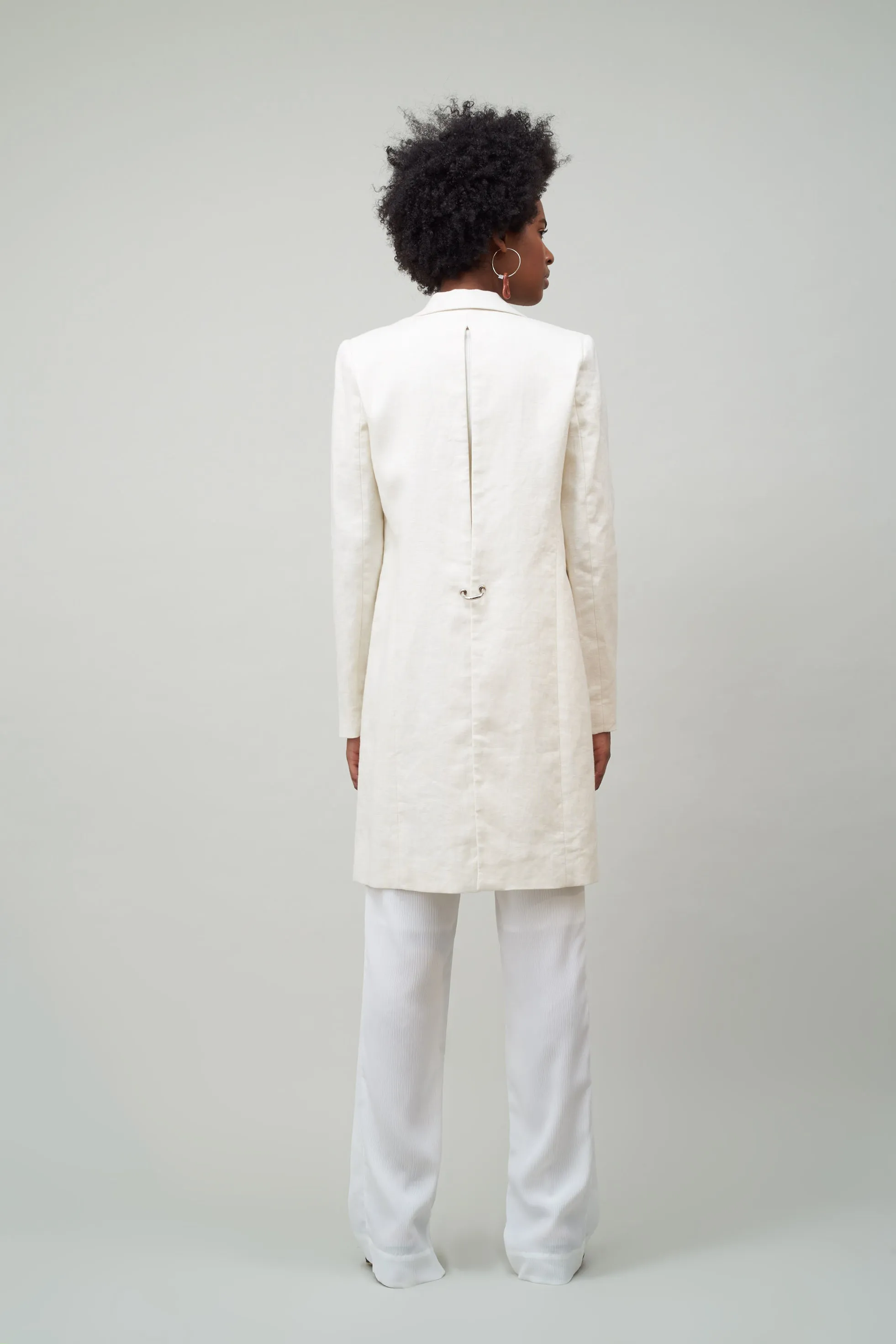 SLIT BACK COAT - IVORY