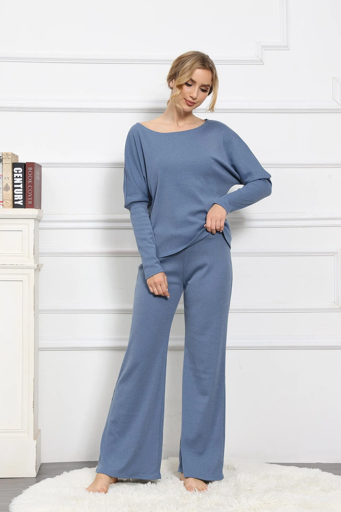 Solid Color Long Sleeve Casual Set