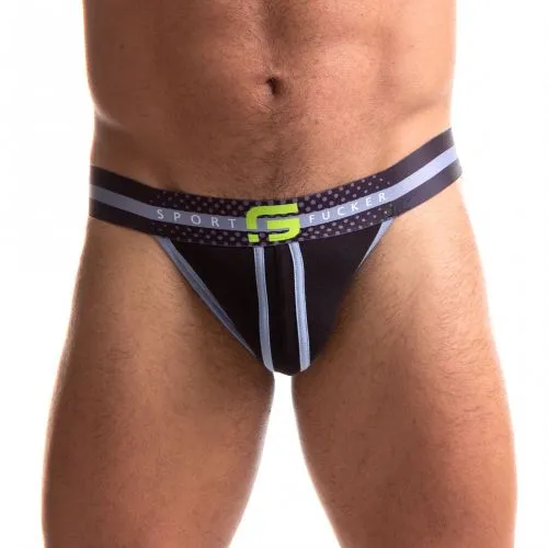 Sport Fucker Jersey Jock - X-Large (Black/Green)