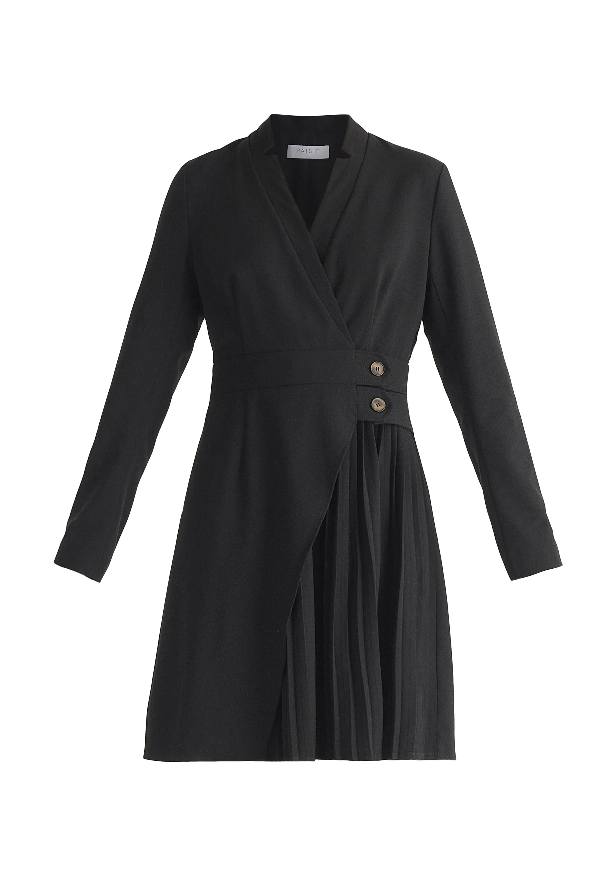 Tailored Blazer Dress with Pleated Skirt